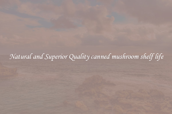 Natural and Superior Quality canned mushroom shelf life