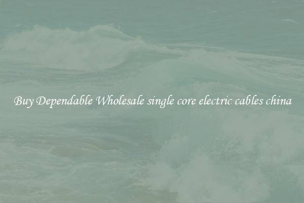 Buy Dependable Wholesale single core electric cables china