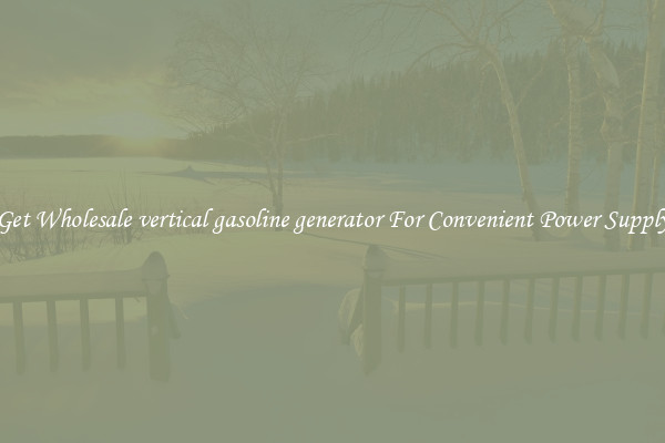 Get Wholesale vertical gasoline generator For Convenient Power Supply