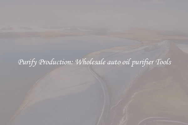 Purify Production: Wholesale auto oil purifier Tools
