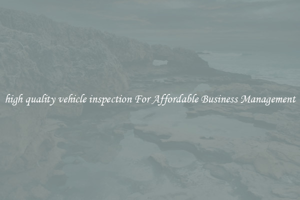 high quality vehicle inspection For Affordable Business Management