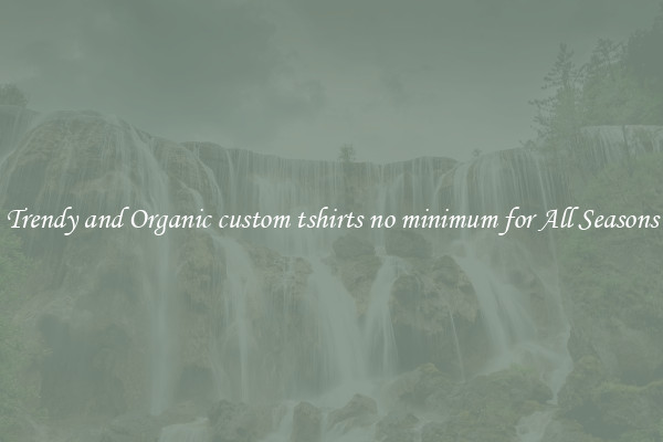 Trendy and Organic custom tshirts no minimum for All Seasons