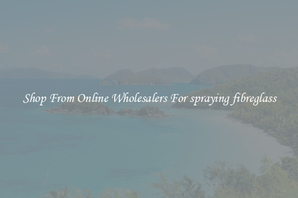 Shop From Online Wholesalers For spraying fibreglass